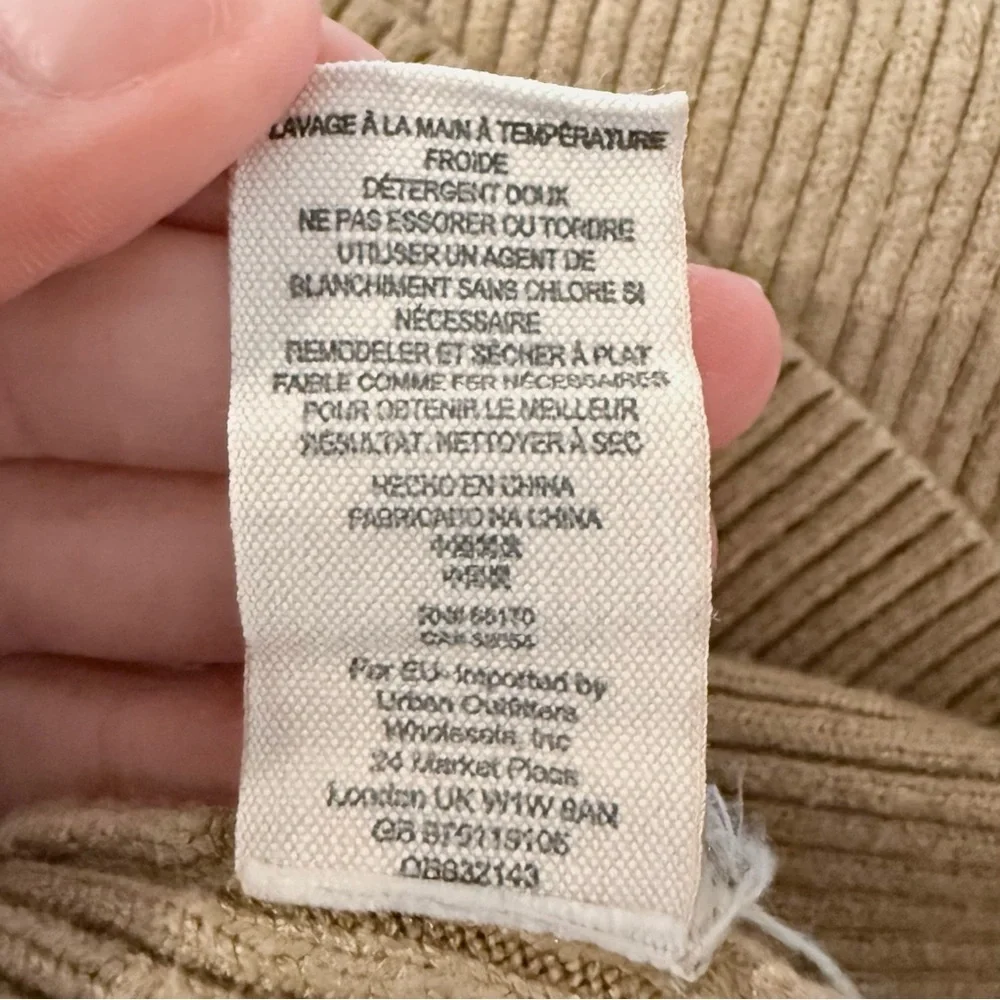 Free People Sport Stripe Midi Turtleneck Sweaterdress Camel Combo Sz Small NWOT